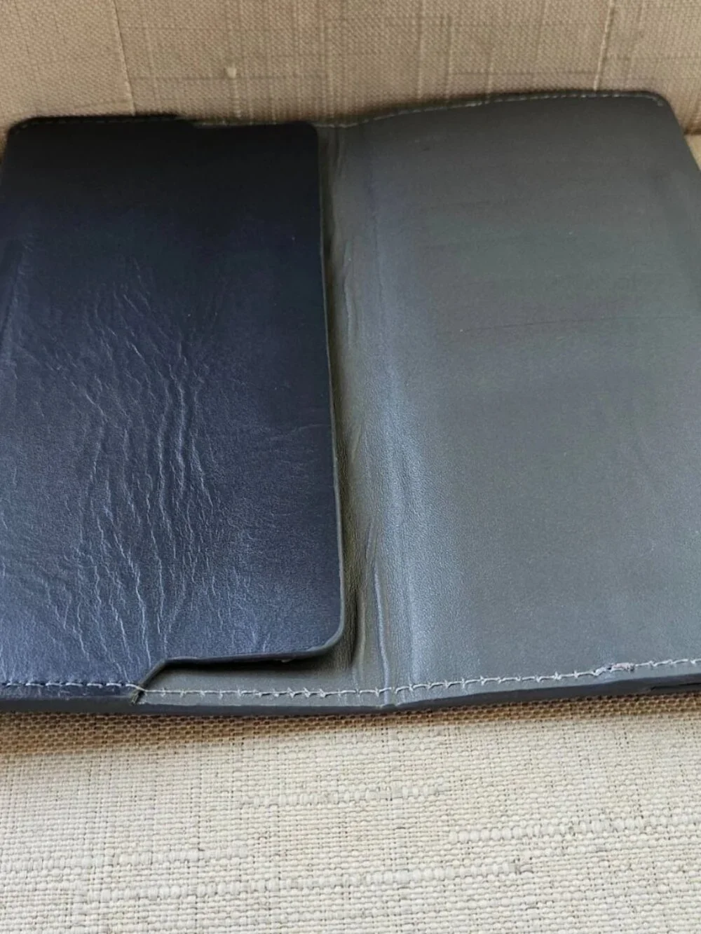 Waldor Long Wallet Slim Genuine Leather Magnet Dark Blue Card Holder Bifold
